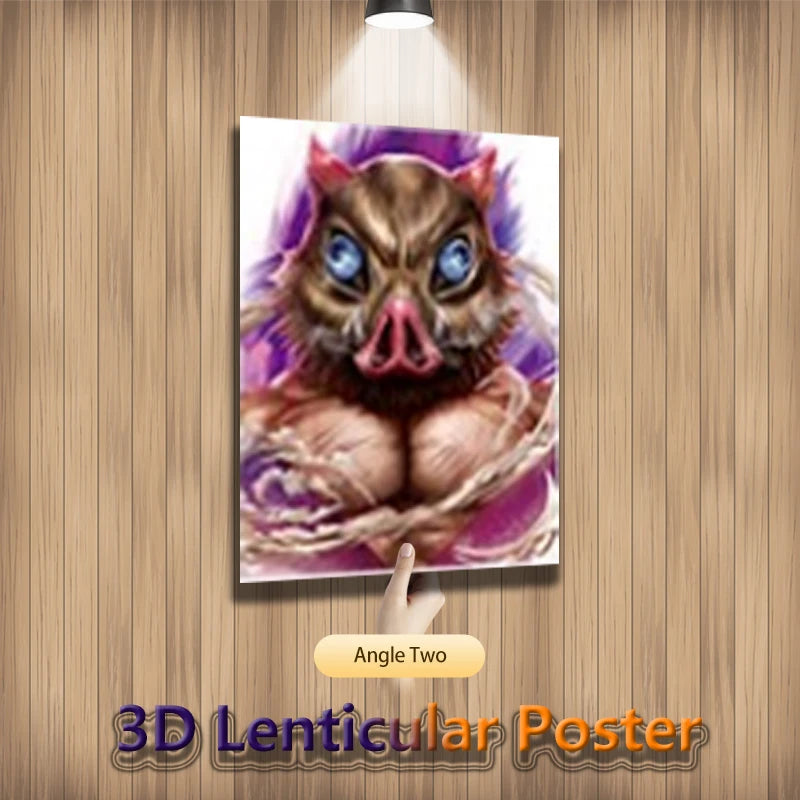 Anime Demon Slayer 3D Lenticular Tanjirou/Inosuke/Zenitsu/Nezuko