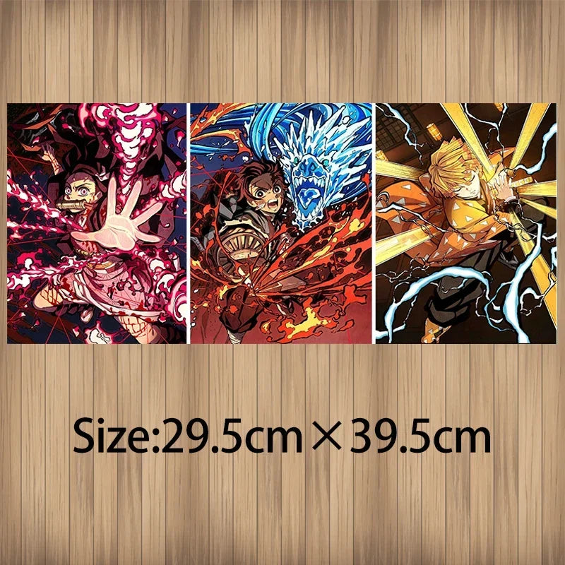 Nezuko Tanjirou Zenitsu Anime 3D Lenticular Posters