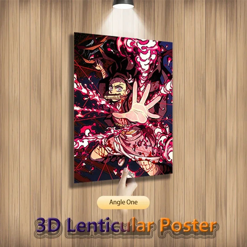 Nezuko Tanjirou Zenitsu Anime 3D Lenticular Posters