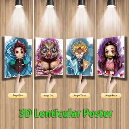 Anime Demon Slayer 3D Lenticular Tanjirou/Inosuke/Zenitsu/Nezuko