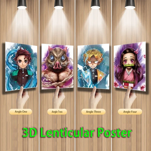 Anime Demon Slayer 3D Lenticular Tanjirou/Inosuke/Zenitsu/Nezuko