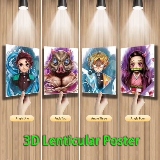 Anime Demon Slayer 3D Lenticular Tanjirou/Inosuke/Zenitsu/Nezuko
