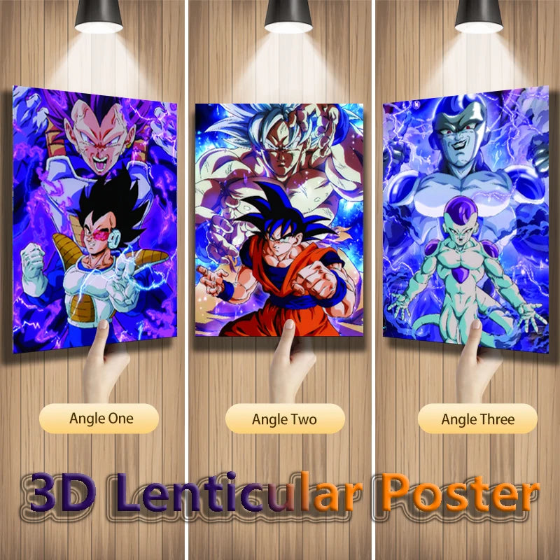 Goku Vegeta Frieza 3D Lenticular Posters Anime Dragon Ball